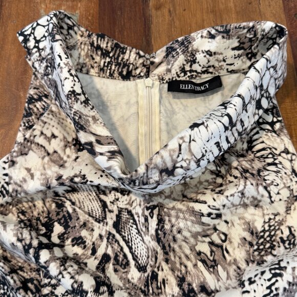 Ellen Tracy Sleeveless Snake Print Sheath Dress Size 6P - Picture 4 of 10